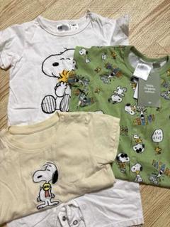 美品 スヌーピー Tシャツ ロンパースセット 80 90 h&m ユニクロ 3枚