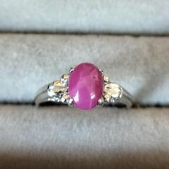 HANDMADE】K18YG スタールビー 0.89ct ダイヤモンド 0.192ct