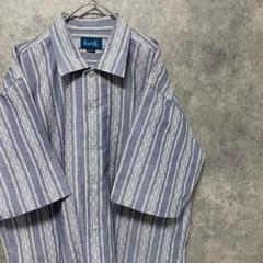 90s vintage 半袖　柄シャツ　メンズL 古着　個性派　奇抜