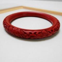 中国美術 古玩 堆朱 漆彫 バングル 腕輪 アクセサリー 希少品