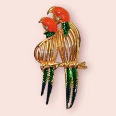 ヴィンテージ デザイン　ブローチ　鳥　アクセサリー　ブルー　レトロ　豪華 fit=scale-down,w=1200