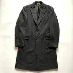 ★美品★ベルベスト チェスターコート グレー ヘリンボーン カシミヤ L 48