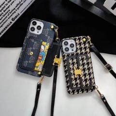 シャネル　チェック柄デニムiPhoneケース