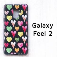 Galaxy Feel2 カラフル ハート カバー