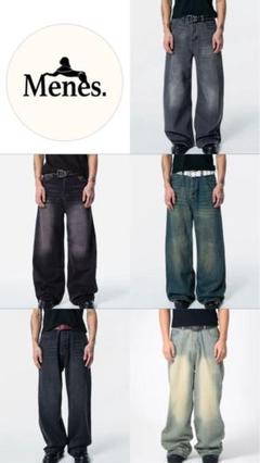 【Menes】 バギーデニム 5点セット 裾カットオフデザイン 全Mサイズ