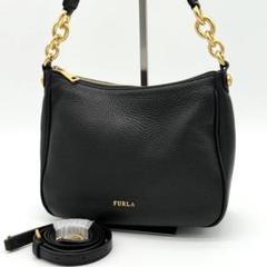 【極美品】FURLA ハンドバッグ 2way ショルダーバッグ レザー 黒色