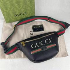 GUCCI グッチ ボディバッグ ウエストバッグ ロゴ ブラックxマルチカラー