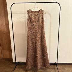 【USED】 赤 ウロコ 鱗 柄ロングワンピース
