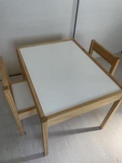 IKEA 子供用テーブル椅子セット　白　パイン材　キッズテーブル　おしゃれ