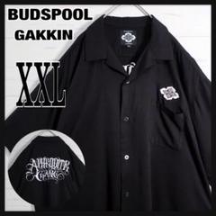 BUDSPOOL GAKKIN 花罰家紋 アロハシャツ XXL 刺繍 豪華 黒