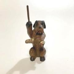 農民美術 犬の指揮者 一刀彫 木片人形 木彫り 木彫人形 民芸