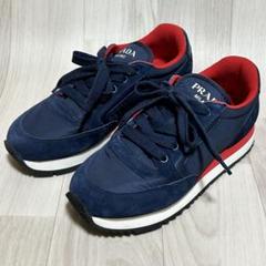 プラダ PRADA ネイビー×レッド ローカットスニーカー 5