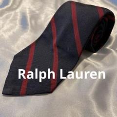 Ralph Lauren ラルフローレン ネイビーと赤のストライプネクタイ