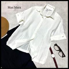 良品　MaxMara 白タグ　ボートネック　リネン100 ブラウス　プルオーバー 良品 MaxMara 白タグ ボートネック リネン100 ブラウス プルオーバー