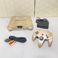 NINTENDO64 ゴールド 本体 コントローラ 付き ロクヨン N64