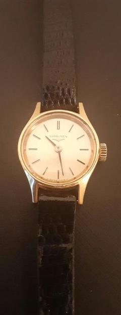 手巻き 稼働品 ロンジン レディース腕時計 黒色文字盤 1円スタート 稼働品 LONGINES ロンジン レディース 腕時計 手