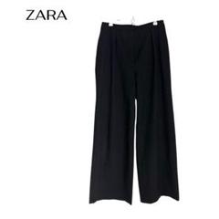 ZARAザラ　ワイドパンツ　シンプル　美脚　ウエストゴム