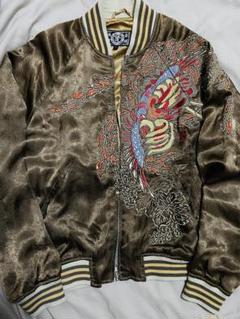 日本限定 商標 登録 鳳凰 サテン スカジャン unisex