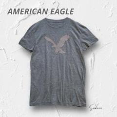 Y4111【アメリカンイーグル】イーグル刺しゅうロゴ入りTシャツ グレー XS
