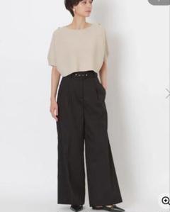 エポカsize38コットンナイロンピケベルテッドワイドパンツ新品未使用タグ付き