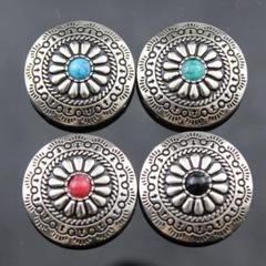 レザークラフト　コンチョ　12個セット　ねじ式　ヴィンテージ風　ハンドメイド
