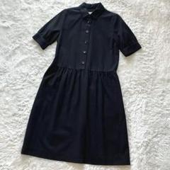MARGARET HOWELL　ウール混半袖ワンピース　リボン　黒　サイズS MARGARET HOWELL ワンピース BLACK LINEN : ZOZOTOWN Yahoo!店