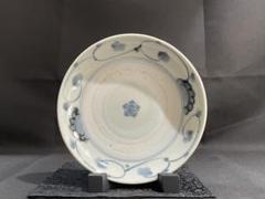 古伊万里　染付　線描き　草花紋の図　３寸半　手塩皿　２枚　E770AS-fbre 古伊万里 染付 線描き 草花紋の図 3寸半 手塩皿 2枚 E770AS-fbre