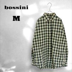 【bossini】シャツ 長袖 チェック柄 ボタンダウン カジュアル グリーン