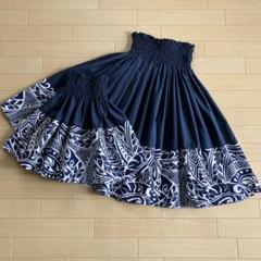hitomin様専用☆フラダンス☆裾切り替えパウスカート☆ネイビー