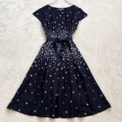 【極美品】ローラアシュレイ ロングワンピース 花模様 Aライン ベルト付き 9