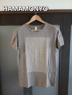 HAMAMONYO グレー ストライプ Tシャツ
