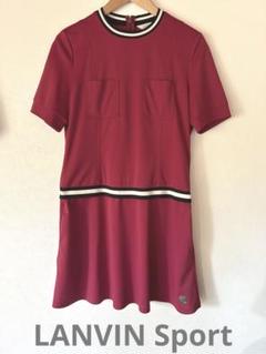 【ランバンスポール】人気ラインストーンロゴマーク 半袖ゴルフワンピースLL LANVIN SPORT 【135周年】半袖ワンピース -デサントストア