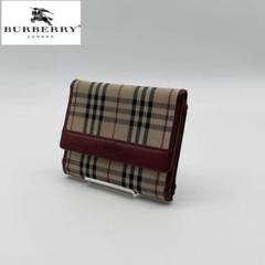【極美品】BURBERRY レザー 2つ折り財布 ノバチェック ゴールド金具