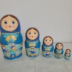 ★未使用品★　マトリョーシカ　オリガザバイキナ　織物 ☆未使用品☆ マトリョーシカ オリガザバイキナ 冬 ブルー系