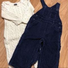 80 ニットロンパース サロペット オーバオール 男の子 女の子 ニット
