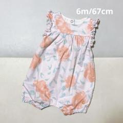 PETITBATEAU プチバトー　プリントショートロンパース　花柄　6m