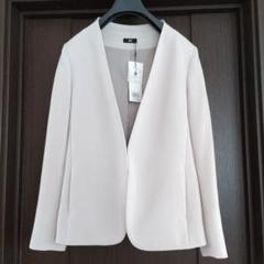 ✶新品タグ付✶ PLST ノーカラージャケット　春夏　グレージュ　カラーレス ✶新品タグ付✶ PLST ノーカラージャケット 春夏 グレージュ