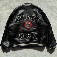 美品✨AVIREX オオカミレザージャケットスタジャンXL 大きい黒