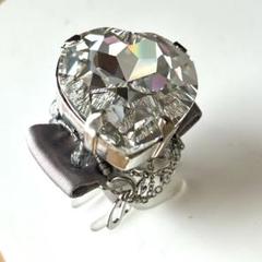 コンプレックスビズ　ヘアクリップ　ハート　シルバー　グレー