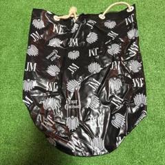 【防水仕様】巾着型バケツバッグ／プールバッグ ブラック JMロゴ