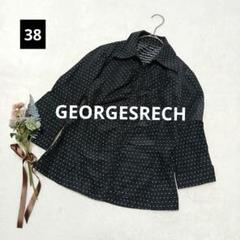 g8ꕤジョルジュレッシュ ドット柄フルジップナイロンジャケット【38】黒 軽量