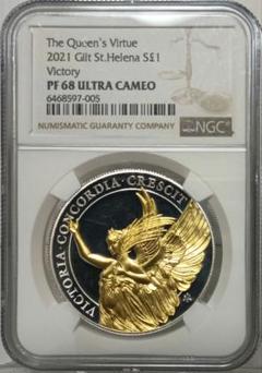2021 セントヘレナ 勝利の女神 £1 プルーフ銀貨 NGC PF68UC 2021 セントヘレナ 勝利の女神 £1 プルーフ銀貨 NGC PF68UC