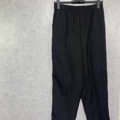 黒 テーパードパンツ LL 日本製 ポリ100 ゆるシルエット ブラック 古着