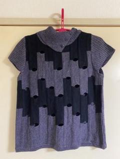 Be Be One カットアウトニットセーター 半袖 サイズM〜L 黒 グレー