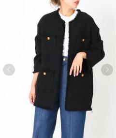 【極美品】ジャーナルスタンダードレサージュ　ノーカラージャケット　黒　2 journal standard L'essage｜ジャーナルスタンダードレサージュ
