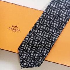 HERMES　ネクタイ　ファソネ　H柄　高級　ハイブランド　あんしん鑑定　シルク HERMES ネクタイ ファソネ H柄 高級 ハイブランド あんしん鑑定