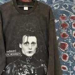 Scissorhands ロンT カットソー 長袖 ビンテージ加工 ブラック