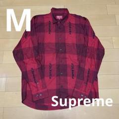 【特価！】20ss Supreme ロゴネルシャツ Mサイズ レッド