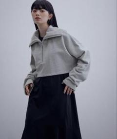 アダムエロペ　スウェット　ハーフジップ　完売品 WEB限定(一部店舗展開あり)】ハーフZIPスウェットワンピース