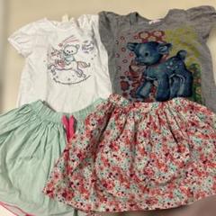 キッズ服セット（Tシャツ2枚＋スカート2枚）　104〜110
